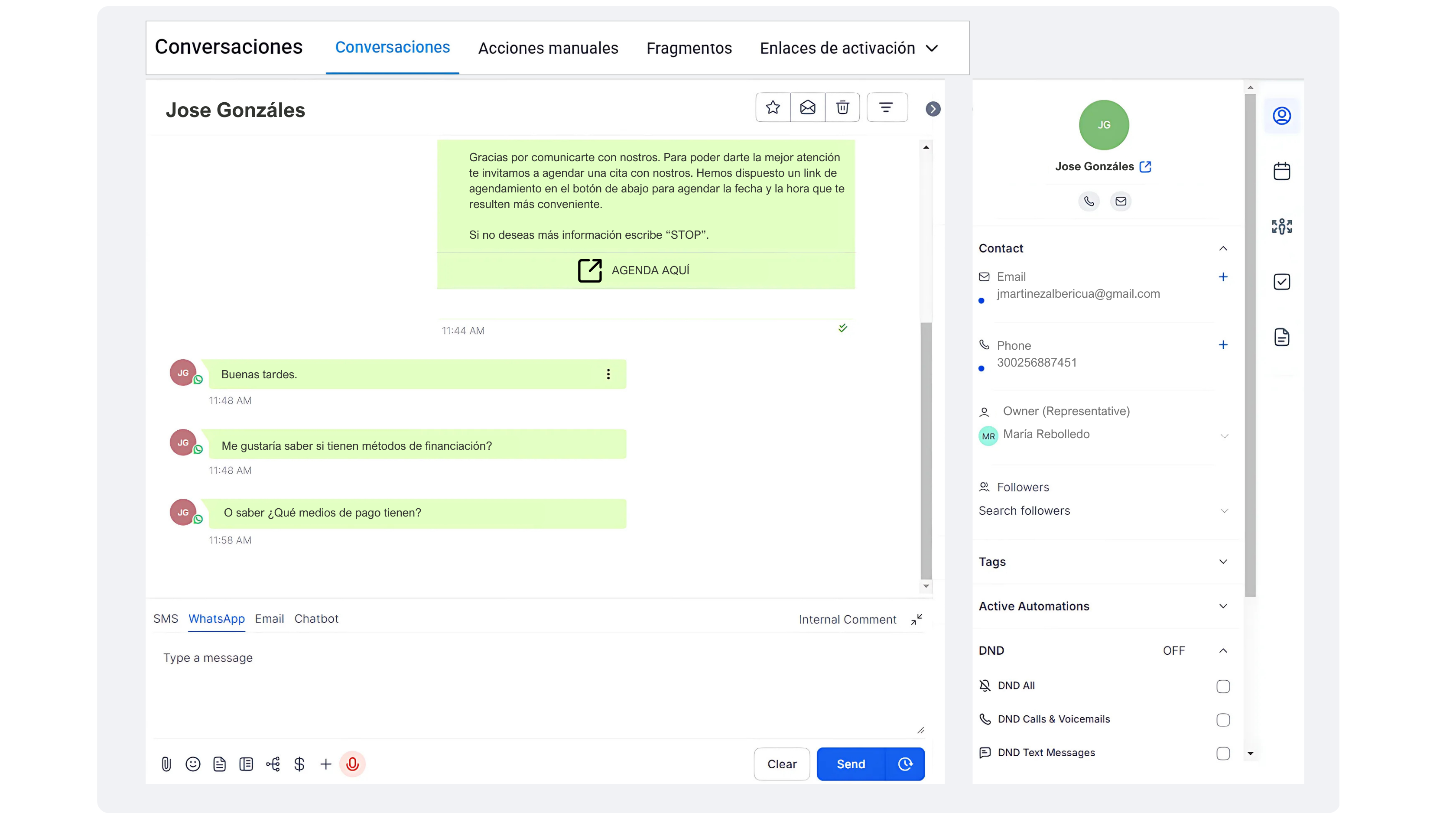 02 Grafico de Gestion eficiente de cliente Unison CRM